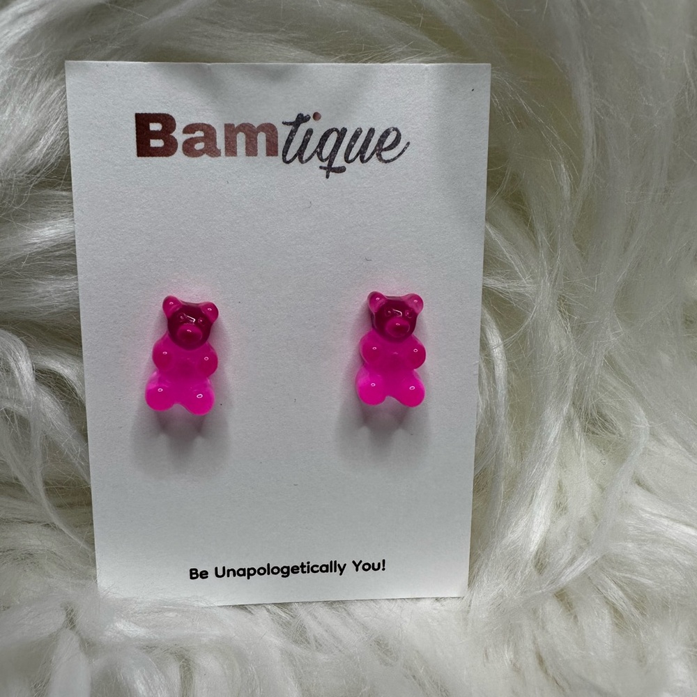 Pink Bear Earrings